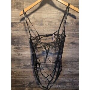 Victorias Secret  M Teddy Black Lace Lingerie Underwire One Piece NEW $119.95